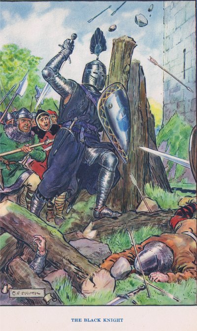 Die belagerte Burg - Der Schwarze Ritter, Illustration aus 